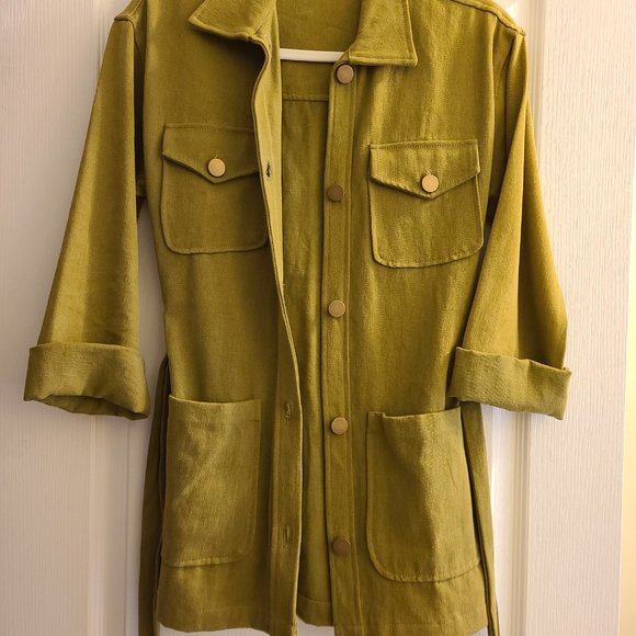Vibrant olive green military jacket, size x-small, Backbeat Clothing Co. - Picture 4 of 5